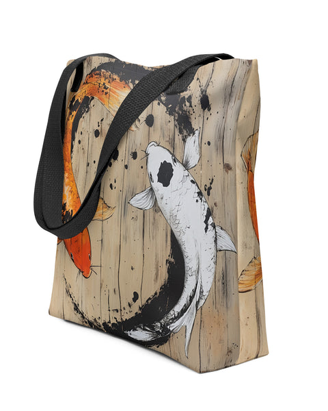 Koi tote bag on white