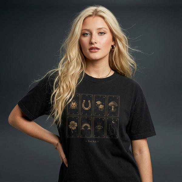 Lucky Symbols Garment-Dyed Tee