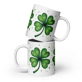 Left and right side view of the 20 oz Lucky Clover Coffee Mug