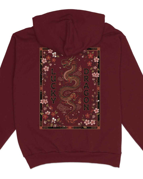 Lucky Dragon Floral Graphic Hoodie