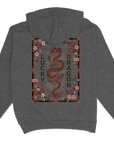 Lucky Dragon Floral Graphic Hoodie