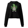 Lucky Gnome Cropped Hoodie in black