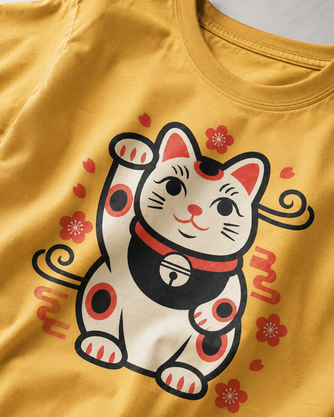 Maneki Neko Sakura Graphic Tee - My Lucky Tee