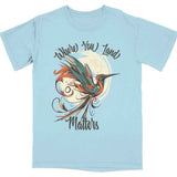 Where You Land Matters Hummingbird Graphic Tee Chambray
