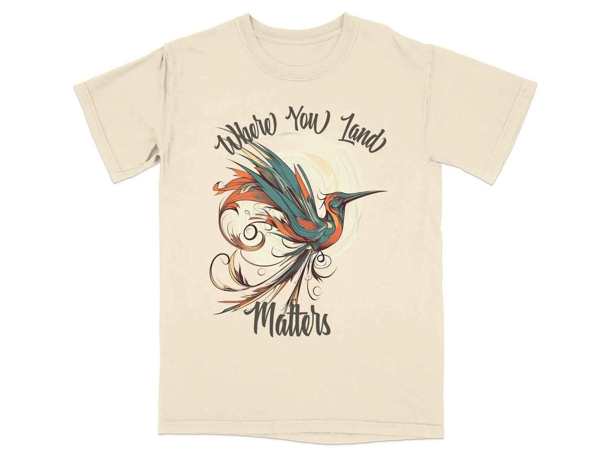 Where You Land Matters Hummingbird Graphic Tee Ivory