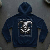 Wild Card Joker Graphic Hoodie | Dark Jester Streetwear Hoodie Navy