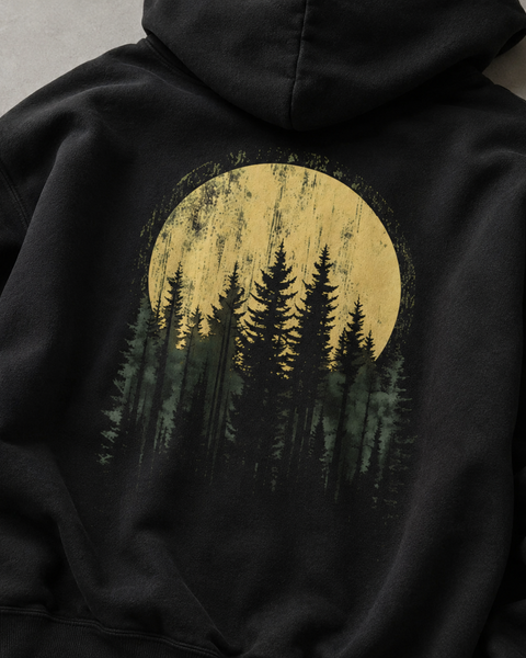 Night Forest Organic Hoodie - My Lucky Tee