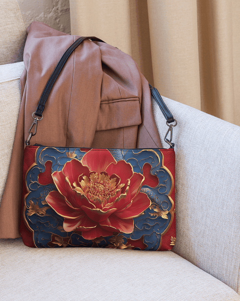 Oriental Cross body bad on a sofa