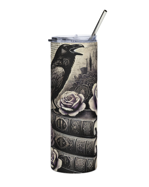 Raven & Roses Stainless Steel Tumbler front view