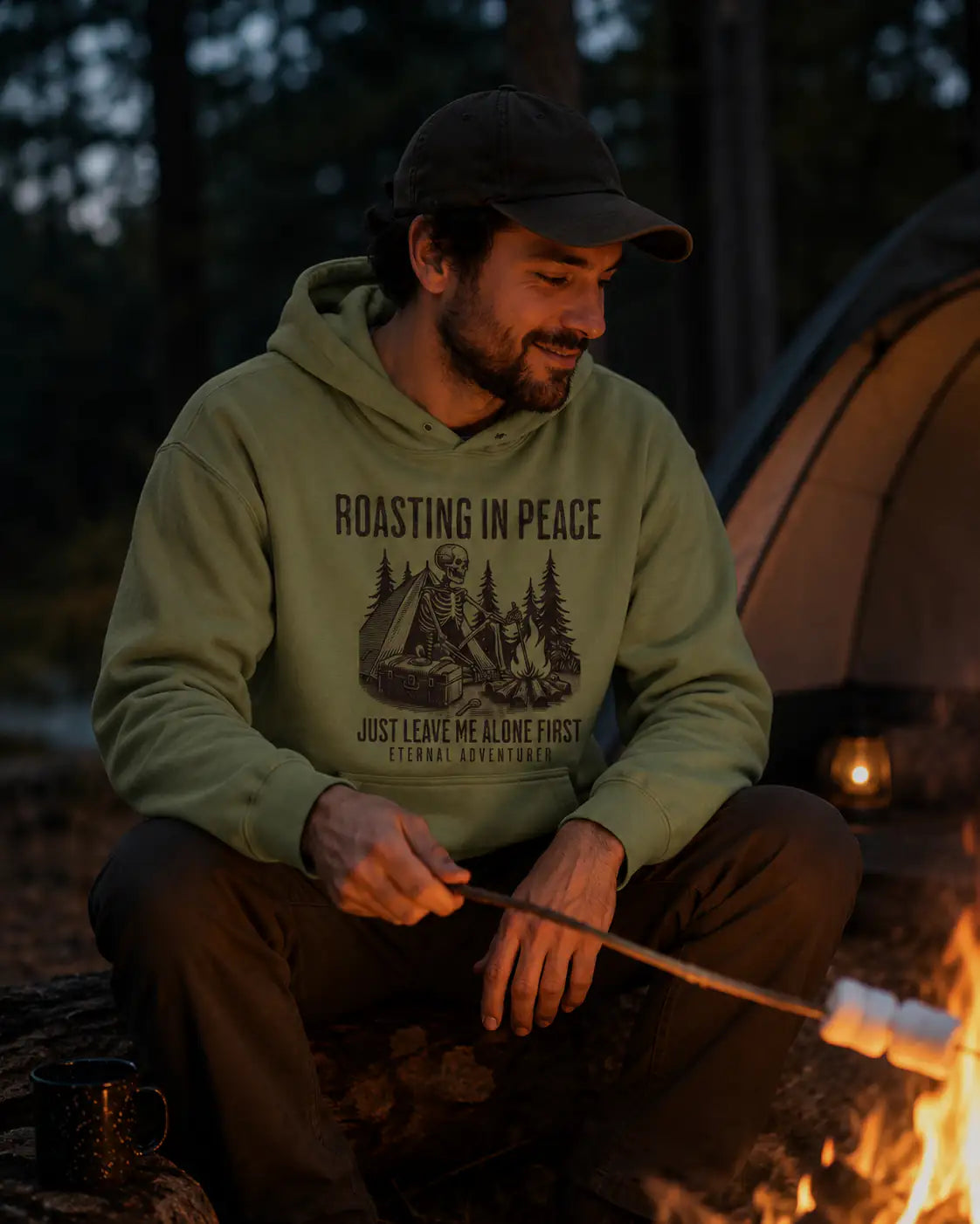 Roasting in Peace Skeleton Hoodie - My Lucky Tee 