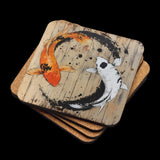 Stack of 4 Koi coasters 
