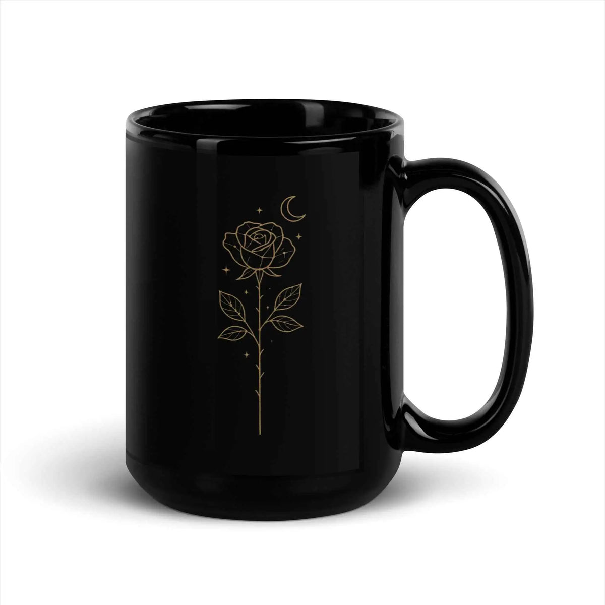 Starlit Rose Black Mug 
