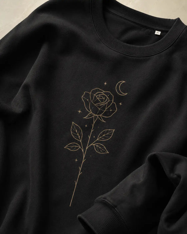 Starlit Rose Organic Sweatshirt - My Lucky Tee 