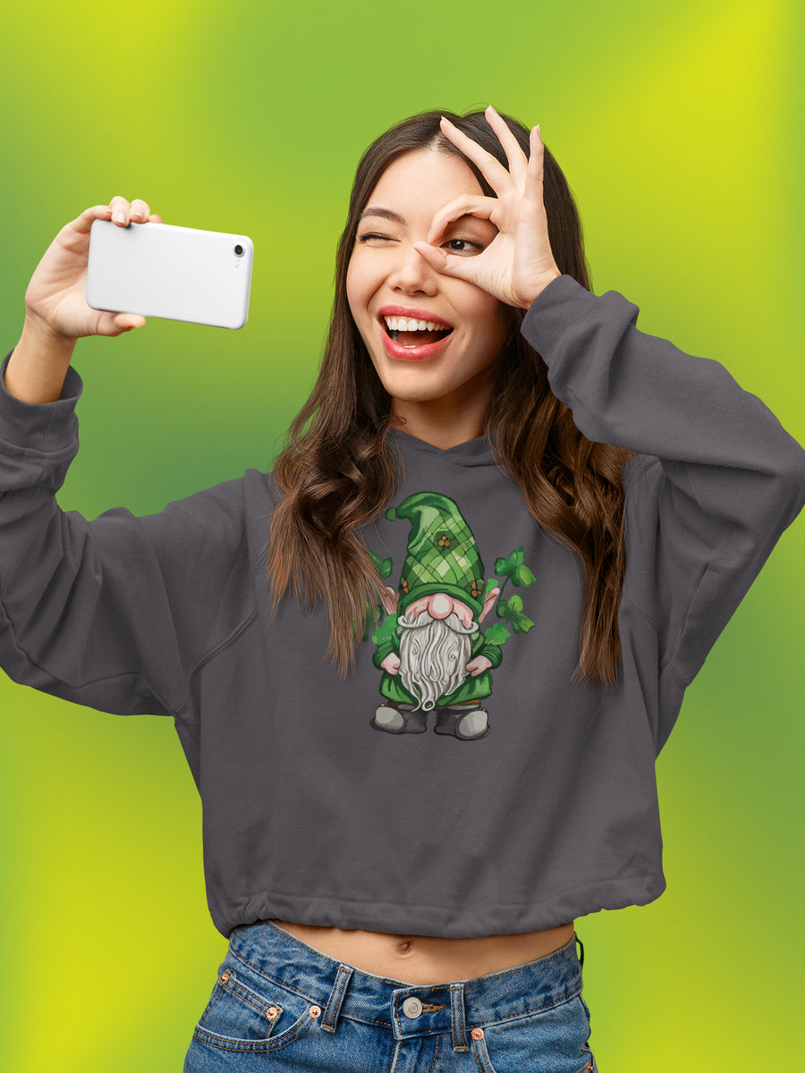 Lucky Gnome Cropped Hoodie Model