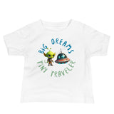 Tiny Traveler Big Dreams Baby Tee in white