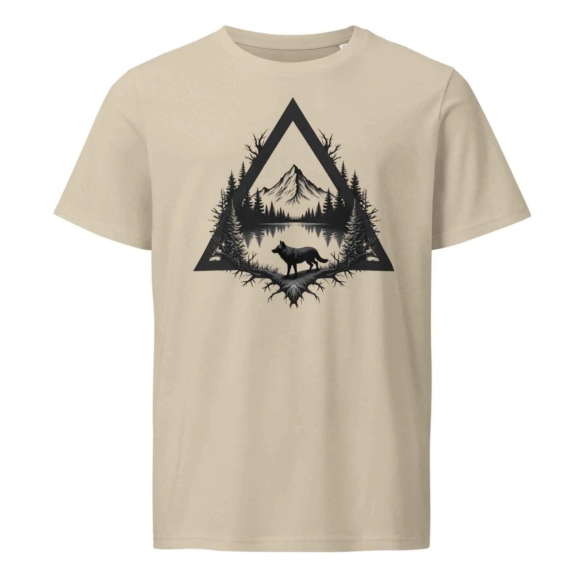 Wolf Wildlife Scene Organic Tee S