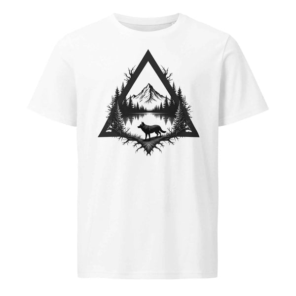 Wolf Wildlife Scene Organic Tee S