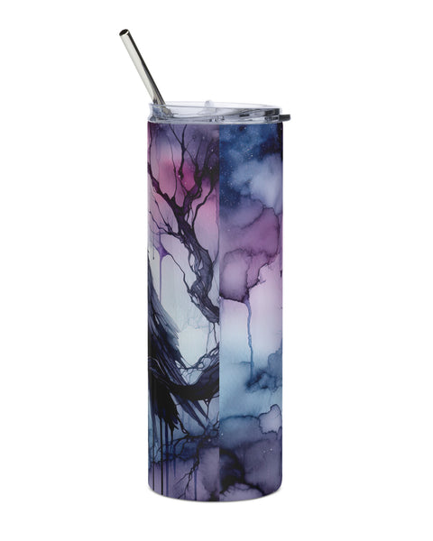 Watercolor Raven Tumbler back side view