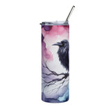 Watercolor Raven Front side view