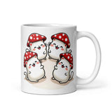 Kawaii Mushroom Cats Mug – Glossy Ceramic Coffee Cup (11oz, 15oz, 20oz) 