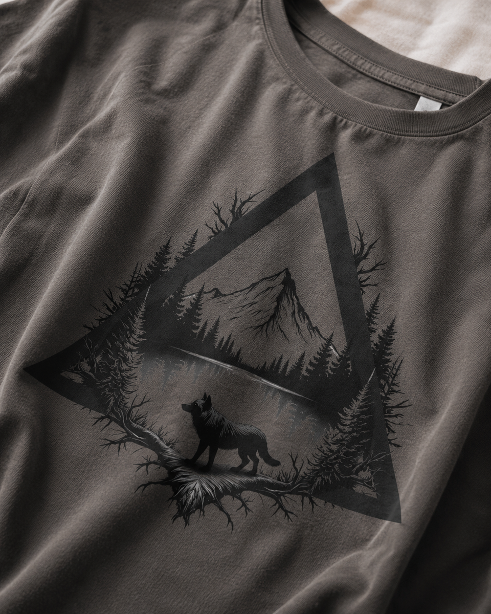 Wolf Wildlife Scene Organic Tee - My Lucky Tee