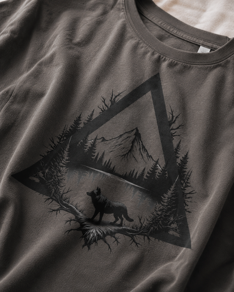 Wolf Wildlife Scene Organic Tee - My Lucky Tee