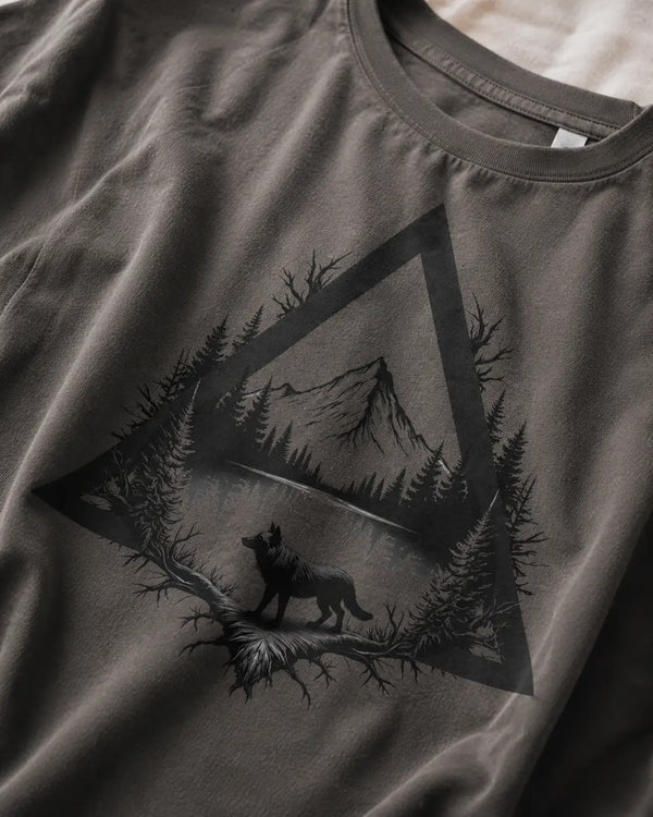 Wolf Wildlife Scene Organic Tee - My Lucky Tee 