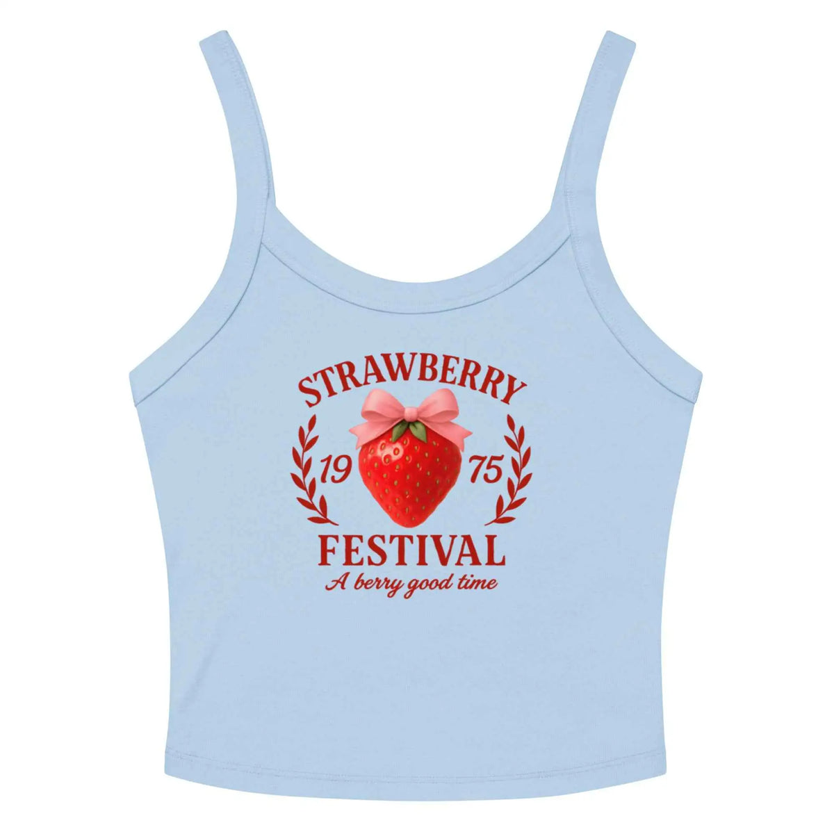Strawberry Festival Tank Top – Retro Graphic Cropped Tee XS